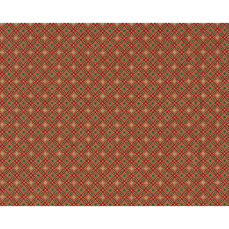 Metallic-Patchworkstoff HOLIDAY FLOURISH, Ornamente, rot-gold, Robert Kaufman