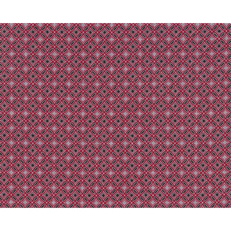 Metallic-Patchworkstoff HOLIDAY FLOURISH, Ornamente, rot-silber, Robert Kaufman