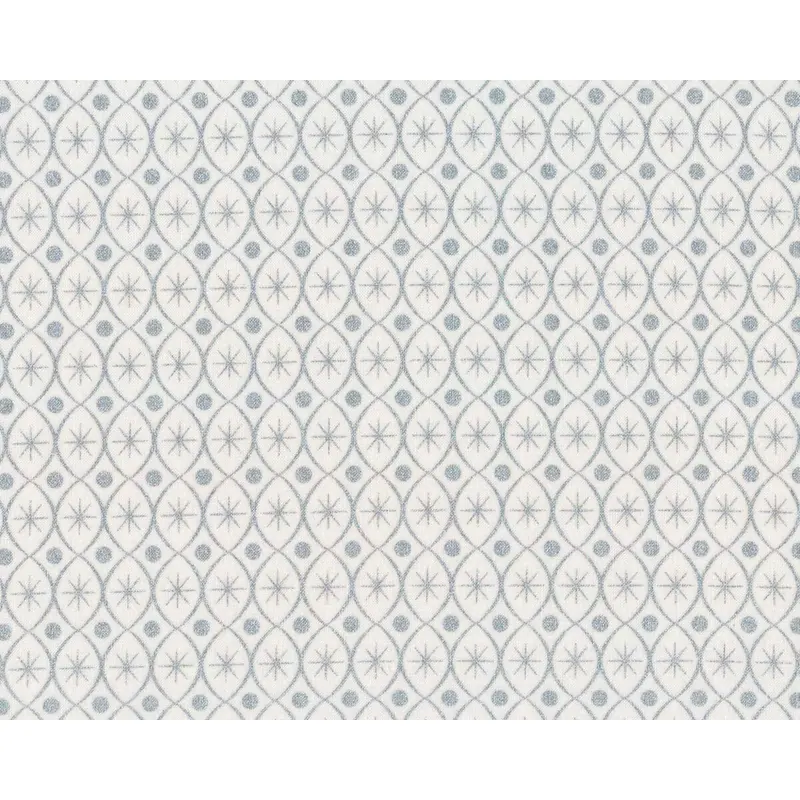 Metallic-Patchworkstoff HOLIDAY FLOURISH, Stern-Ornamente, weiß-silber, Robert Kaufman