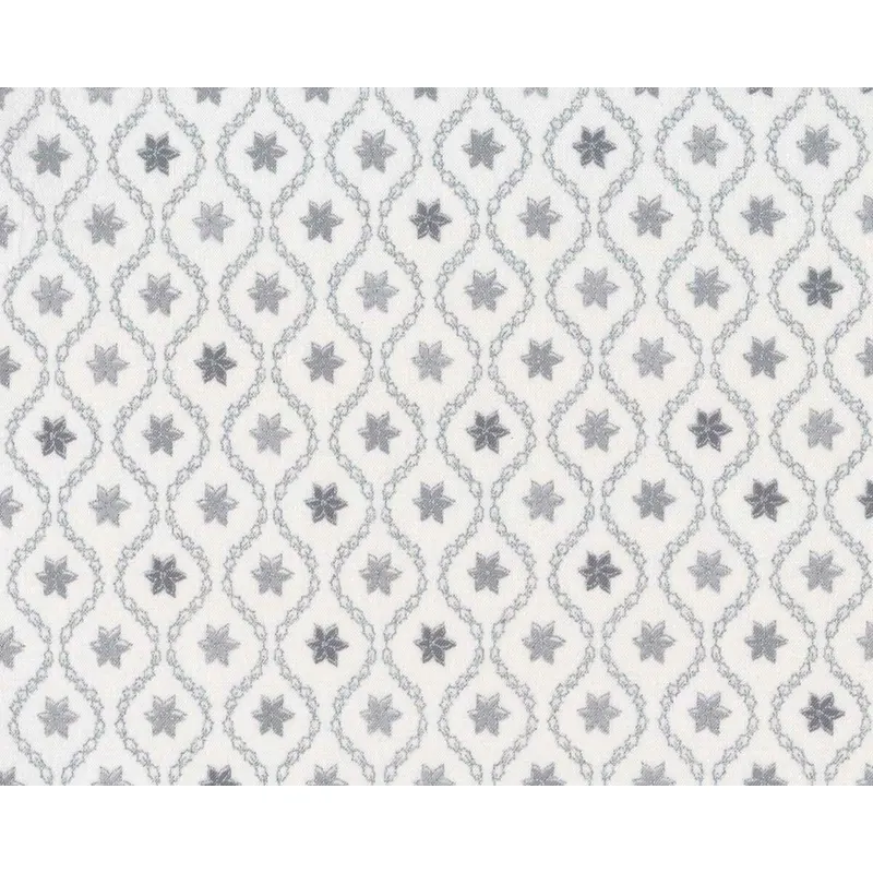 Metallic-Patchworkstoff MAGIC CHRISTMAS, Blüten-Medaillons, weiß-silber metallic