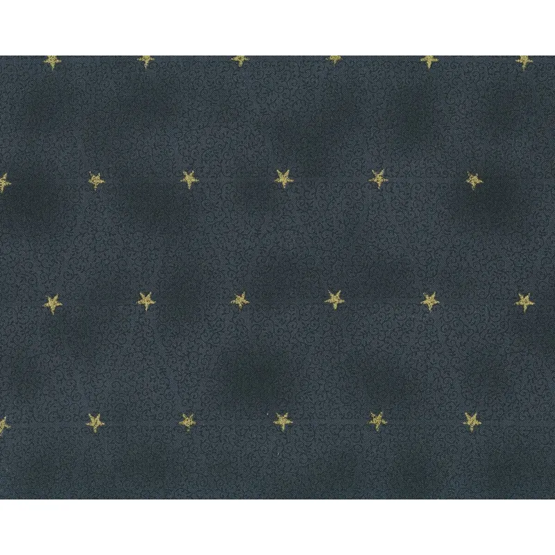 Metallic-Patchworkstoff MAGICAL MOMENTS, Ranken-Tannen, dunkelgrau-gold metallic