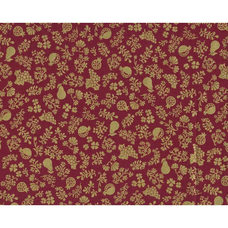 Metallic-Patchworkstoff NATURE'S HARVEST, Früchte, dunkelrot-gold, Robert Kaufmann