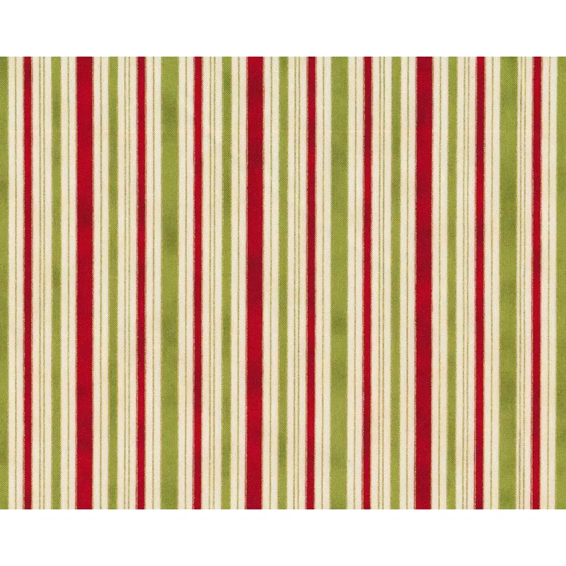 Metallic-Patchworkstoff THE HAMPTON STRIPE, Streifen, grün-rot, Leesa Chandler