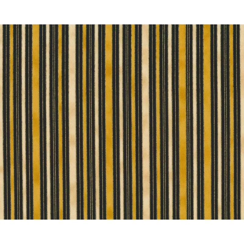 Metallic-Patchworkstoff THE HAMPTON STRIPE, Streifen, schwarz-gold, Leesa Chandler