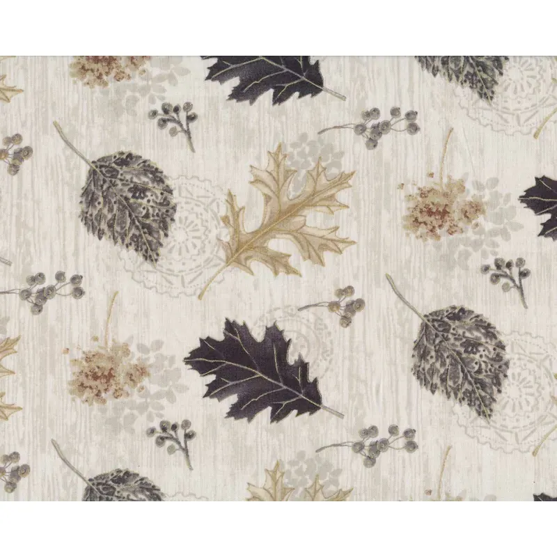 Metallic-Patchworkstoff TOSSED LEAVES, Herbstblätter, Andrea Tachiera