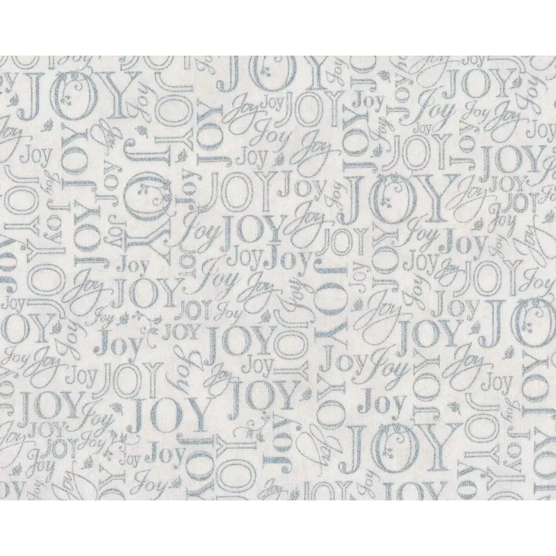 Metallic-Patchworkstoff WINTER'S GRANDEUR, Schrift, weiß-silber, Robert Kaufman