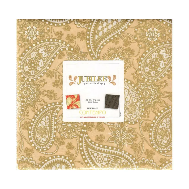Metallic-Precuts Layer Cake JUBILEE, Amanda Murphy, Benartex