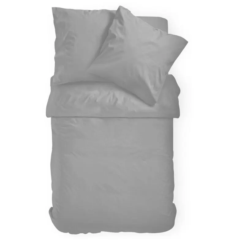 Microfaser Bettwäsche Uni Reißverschluss 200 x 200 cm + 2 x 80 x 80 cm Grau