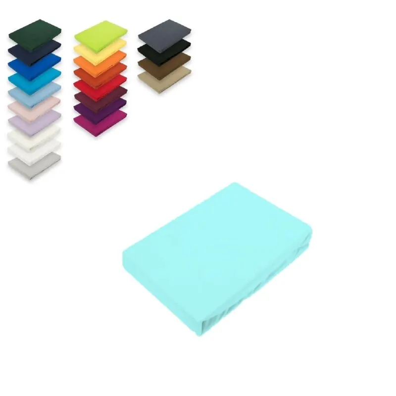 Microfaser Spannbettlaken 180 - 200 x 200-220 cm + 40 cm Aqua