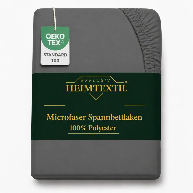Microfaser Spannbettlaken - Spannbetttuch 120x200 cm – Atmungsaktiv, Knitterfrei & Pflegeleicht – OEKO-TEX Bettlaken mit Rundumgummi  - Anthrazit