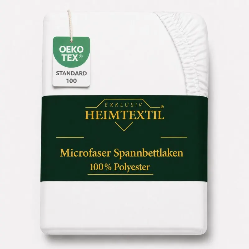 Microfaser Spannbettlaken - Spannbetttuch 180-200x220cm – Atmungsaktiv, Knitterfrei & Pflegeleicht – OEKO-TEX Bettlaken mit Rundumgummi - Weiß