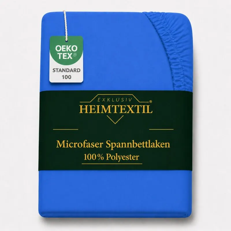 Microfaser Spannbettlaken - Spannbetttuch 90-100x200 cm - Atmungsaktiv, Knitterfrei & Pflegeleicht – OEKO-TEX Bettlaken mit Rundumgummi - Royalblau