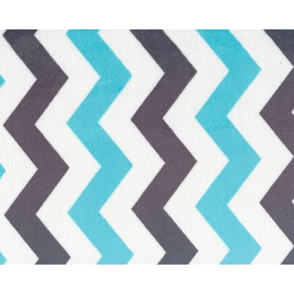Microplüsch SHINE, Chevron-Zacken, türkis