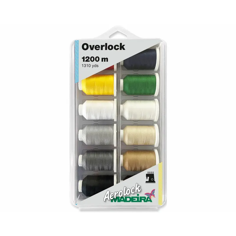 Miniking-Box Overlockgarn AEROLOCK, 12 x 1200 m, Madeira