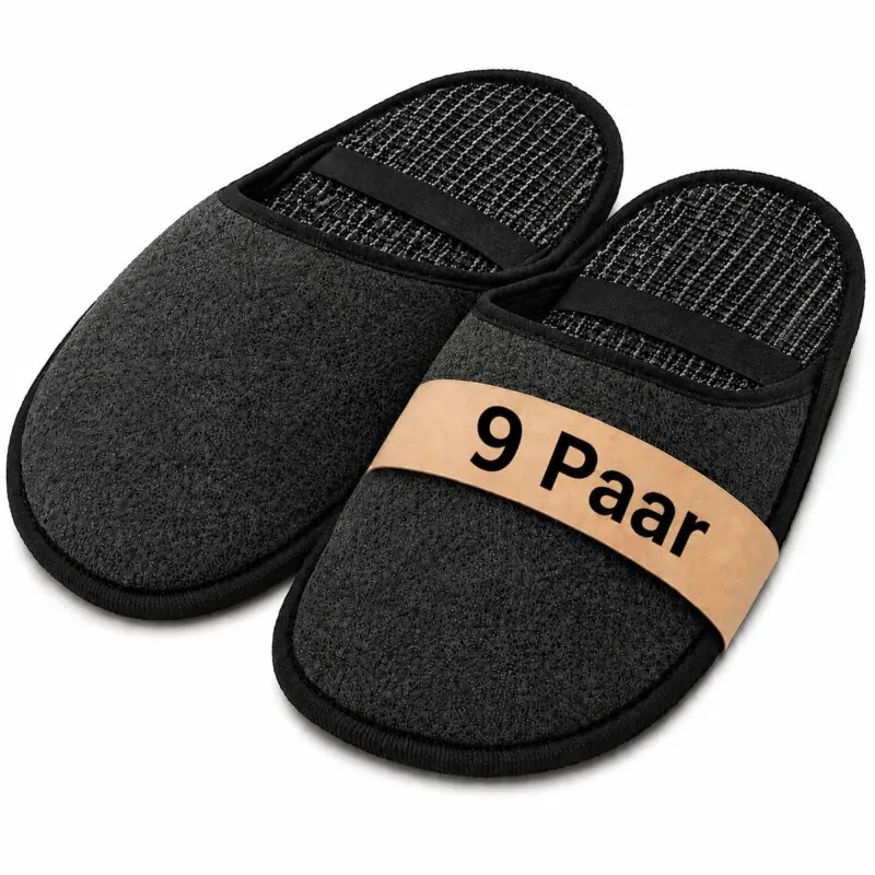 Museumspantoffeln aus Filz – Größe 38-47 - Handwerkerpantoffeln & Besucherschuhe mit Gummiband – Filzüberschuhe zum Bodenschutz gegen Kratzer & Schmutz 9 Paar