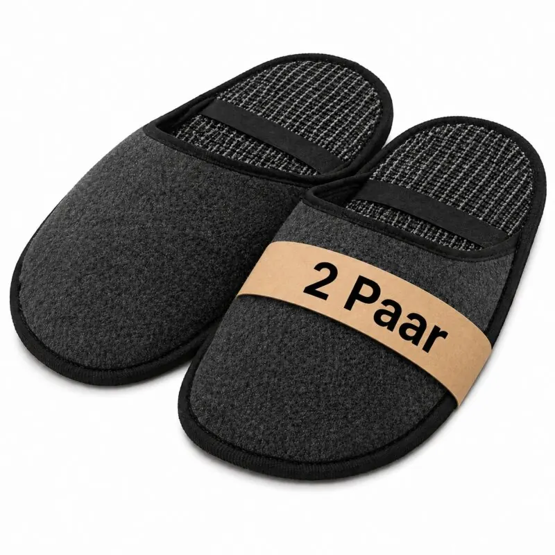 Museumspantoffeln aus Filz – Größe 38-47 - Handwerkerpantoffeln & Besucherschuhe mit Gummiband – Filzüberschuhe zum Bodenschutz gegen Kratzer & Schmutz 2 Paar
