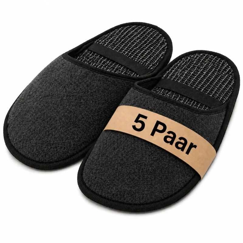 Museumspantoffeln aus Filz – Größe 38-47 - Handwerkerpantoffeln & Besucherschuhe mit Gummiband – Filzüberschuhe zum Bodenschutz gegen Kratzer & Schmutz 5 Paar