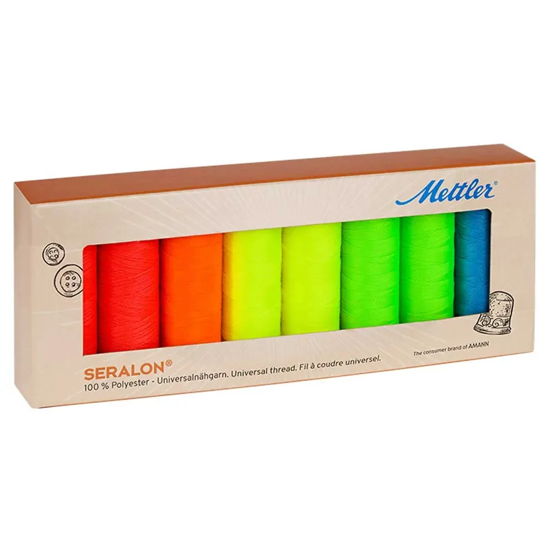 Nähgarnset SERALON NEON, 200 m, Mettler 8 Garne im Set
