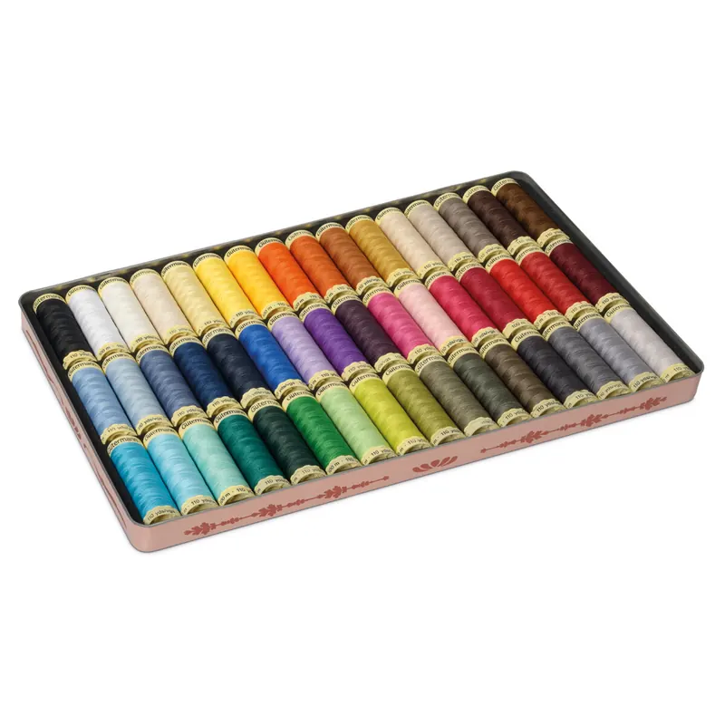 Nostalgie-Blechdose Nähfaden Allesnäher, 48 Farben, Gütermann