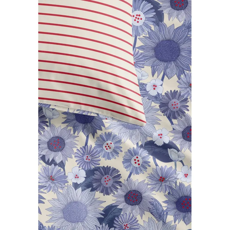 Oilily Bettwäsche Rilyn Mako-Satin 155 x 220 cm + 1x 80 x 80 cm Blau