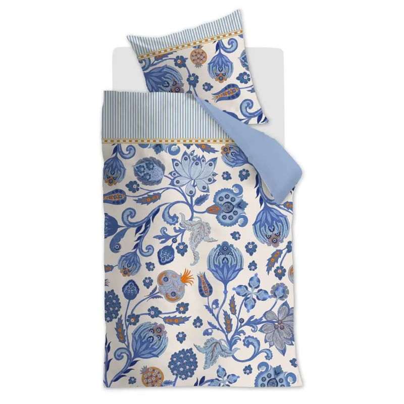 Oilily Mako Satin Bettwäsche OLY Taya Blue 155 cm x 220 cm blau