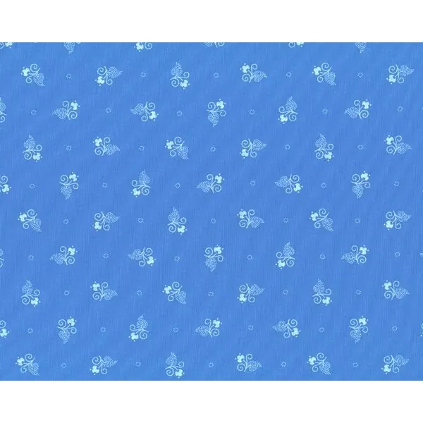 Öko-Tex Trachten-Baumwollstoff PRIMA, kleine Ornament-Blüten, hellblau-weiß