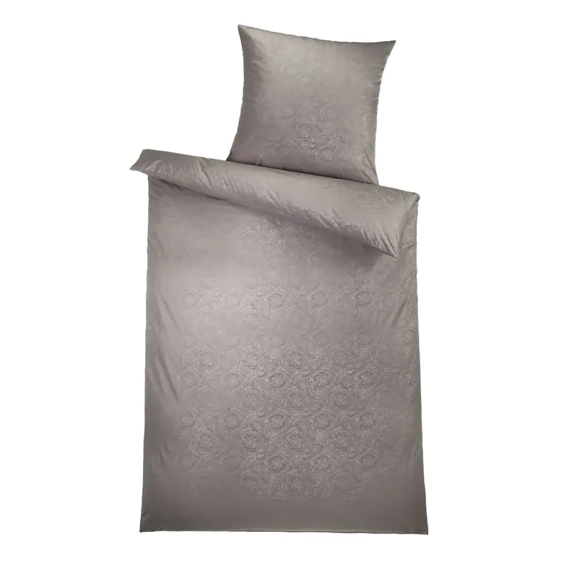 Optidream Mikrofaser Bettwäsche 135 x 200 cm Bettbezug Kopfkissenbezug 80 x 80 cm geprägt Charu taupe
