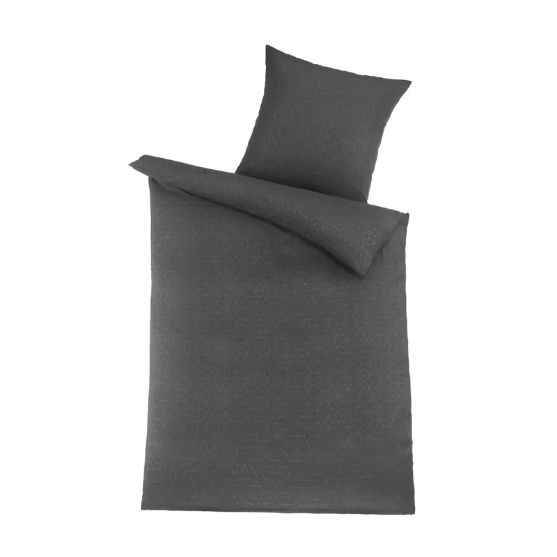 Optidream Mikrofaser Bettwäsche 135 x 200 cm Bettbezug Kopfkissenbezug 80 x 80 cm geprägt Cube schwarz
