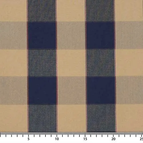 Outdoor-Stoff Dralon Karo "Beige / Blau" Nr. 31