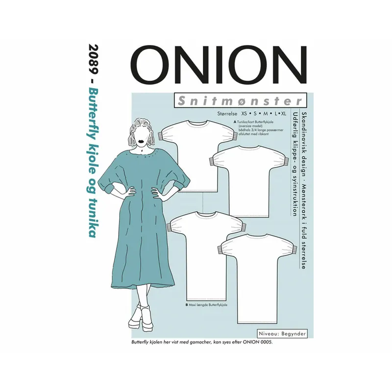 Oversize-Kleid mit Fledermaus-Ärmeln, Schnittmuster ONION 2089
