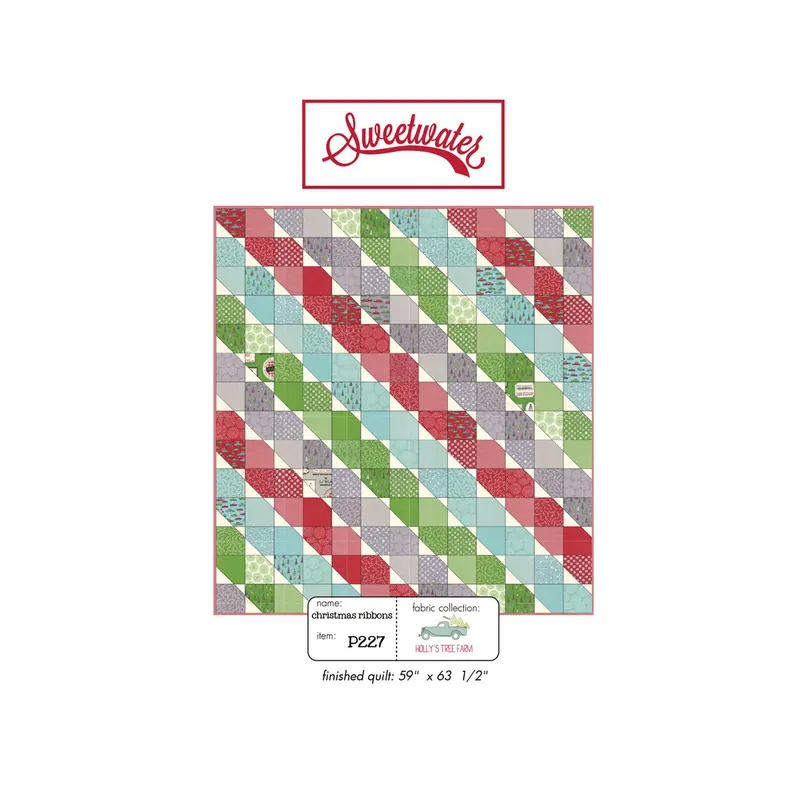 Patchwork-Anleitung CHRISTMAS RIBBONS, Weihnachts-Quilt, Moda Fabrics, Moda Fabrics