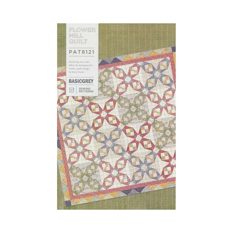Patchwork-Anleitung FLOWER MILL, Quilt, Moda Fabrics