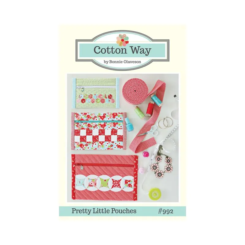 Patchwork-Anleitung PRETTY LITTLE POUCHES, niedliche Täschchen, Moda Fabrics