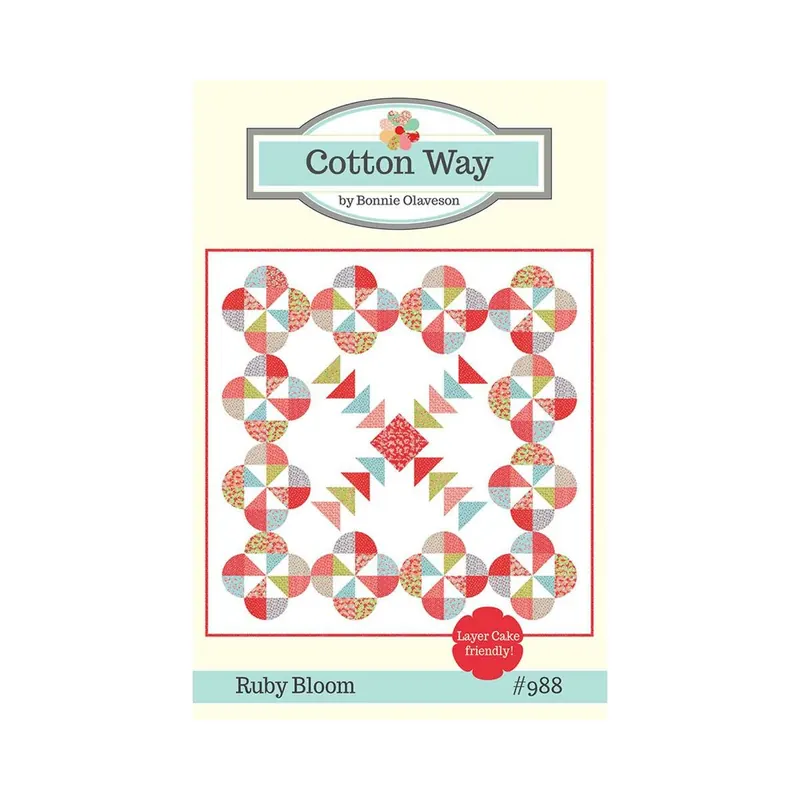Patchwork-Anleitung RUBY BLOOM, Quilt, Moda Fabrics