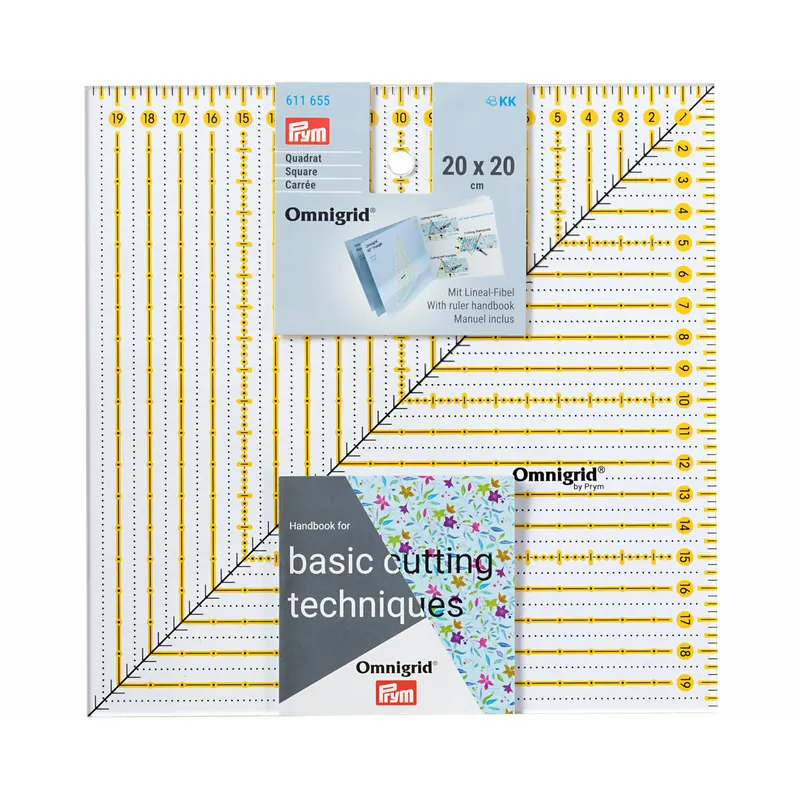 Patchwork-Lineal OMNIGRID Square, 20 x 20 cm, Prym