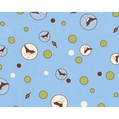 Patchworkserie "Chirp!" mit Vogelkreisen, kräftiges hellblau
