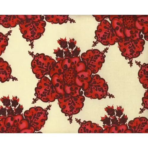 Patchworkserie "Cloes Imagination" mit großen Blüten, eierschale-rot