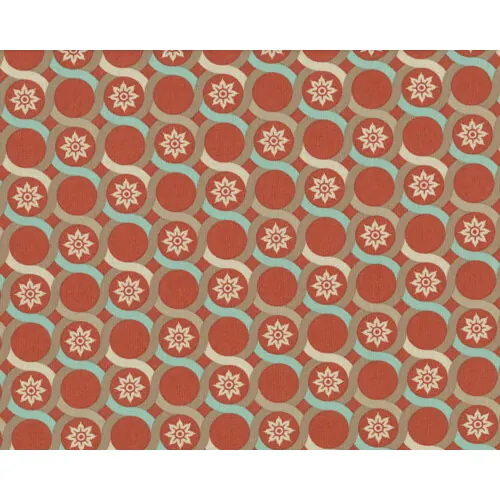 Patchworkserie "Deer Valley" mit Achterkreisen, terracotta-helles gedecktes türkis
