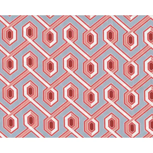 Patchworkserie "Deer Valley" mit Dreieckgitter, helles taubenblau