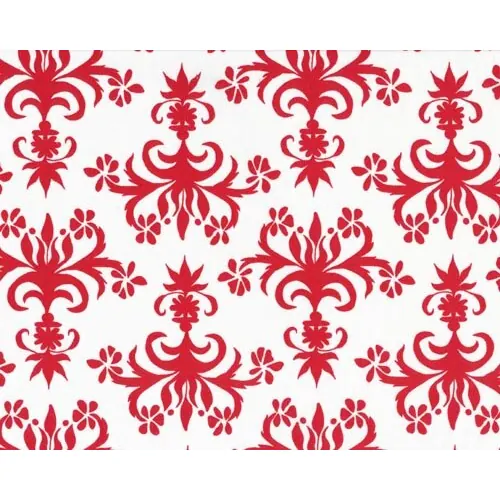 Patchworkserie "Del Hi" mit gefiederten Ornamenten, weiß-rot