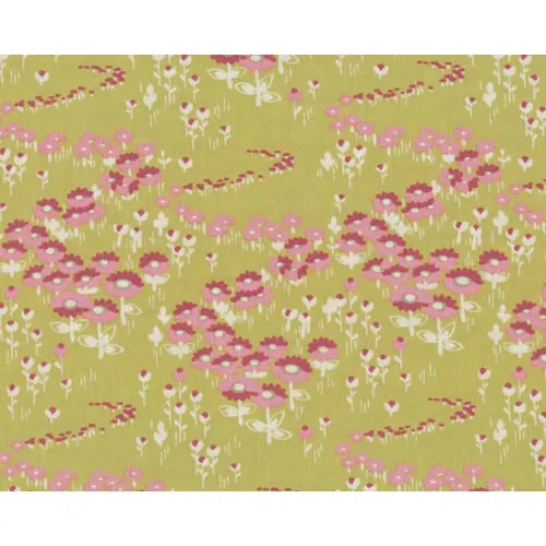 Patchworkserie "Modern Meadow" mit gruppierten Streublümchen, gedecktes hellgrün-gedecktes rosa