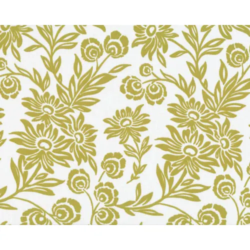 Patchworkserie "Modern Meadow" mit Skizzenblumen, gedecktes hellgrün