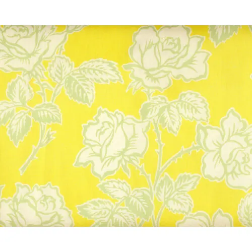 Patchworkserie "Pop Garden" mit Rosen, gelb-lindgrün-elfenbein