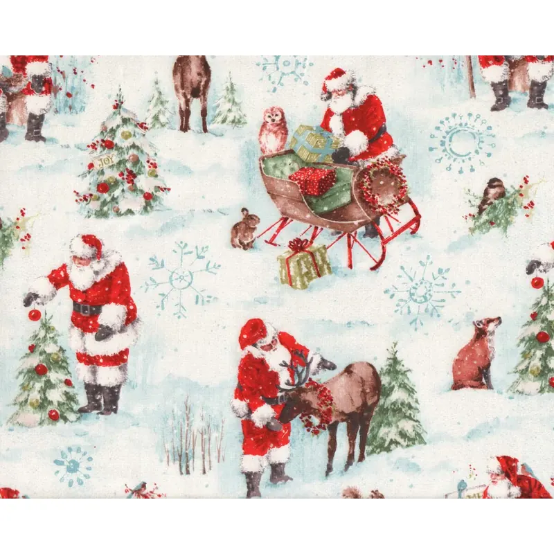 Patchworkstoff A MAGICAL CHRISTMAS, Weihnachtsmann, Wilmington Prints