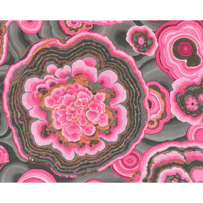 Patchworkstoff AGATE, Achat-Scheiben, rosa-grau, Kaffe Fassett