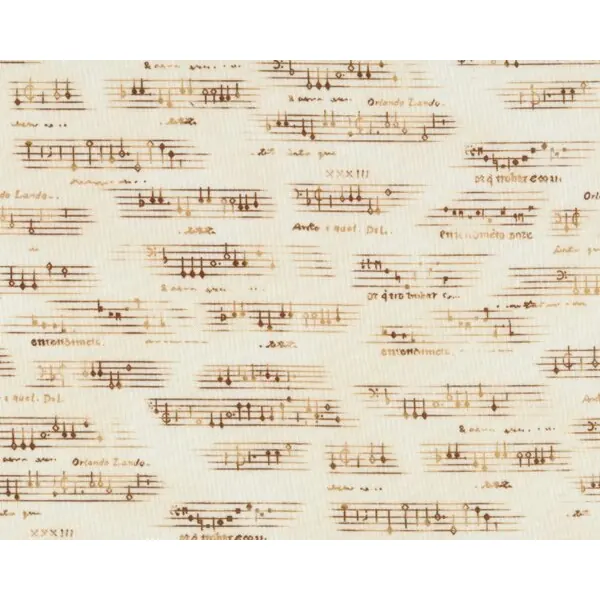 Patchworkstoff ALL THAT JAZZ mit Noten, braun-creme