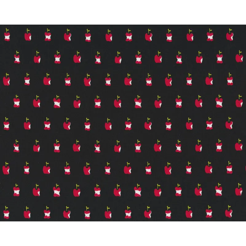 Patchworkstoff APPLE A DAY, Äpfel, schwarz-rot