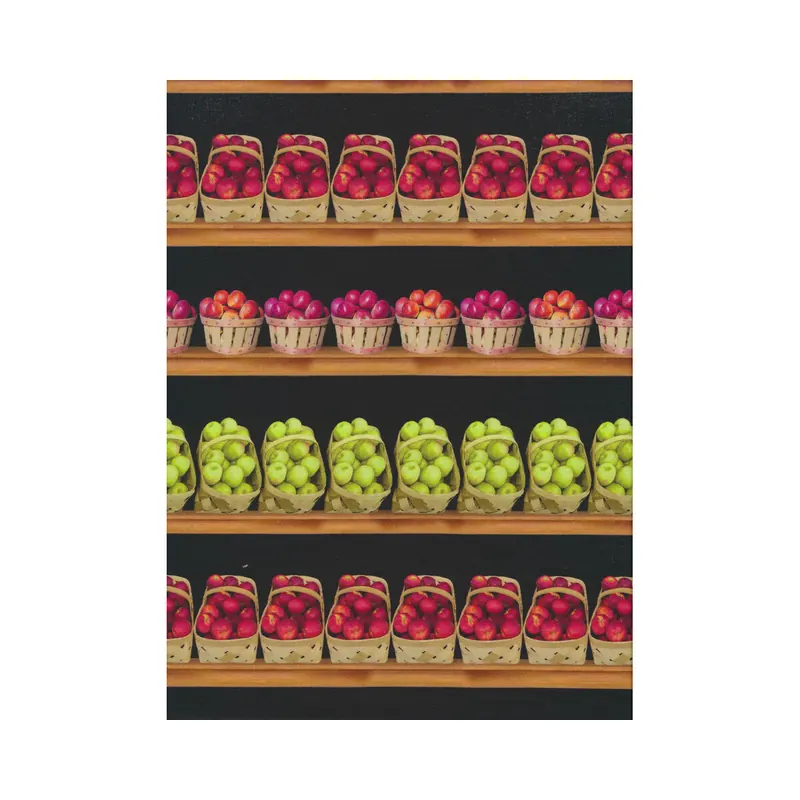 Patchworkstoff APPLE GALA, Apfelkörbe, schwarz