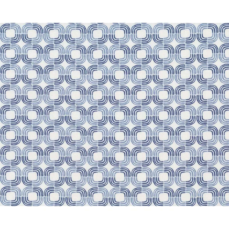 Patchworkstoff ARIA, runde Viereck-Ringe, weiß-taubenblau, Moda Fabrics
