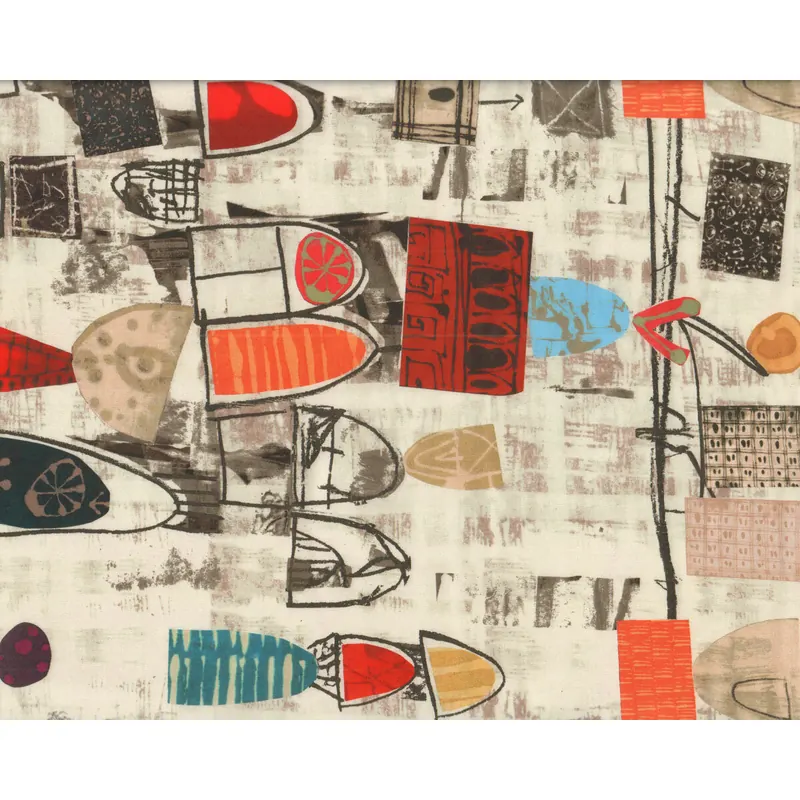Patchworkstoff ART HISTORY, Collage, naturweiß, Marcia Derse